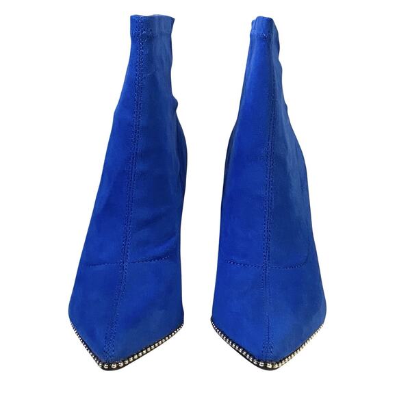 BAR III Womens Blue Beaded Stretch Melanay Pointed Toe Stiletto Booties Size 5 M - Picture 10 of 12